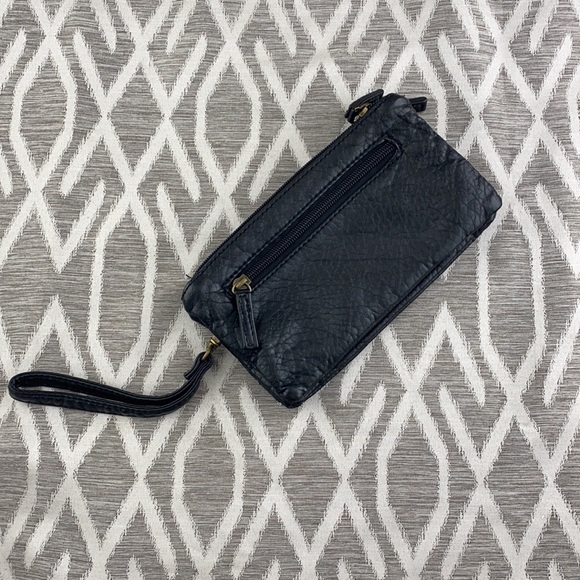 Black Dual Compartment Crossbody Wristlet - Picture 3 of 4